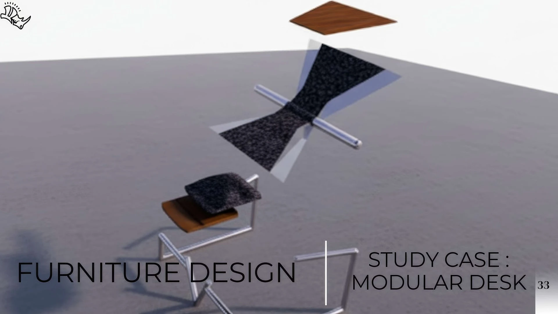 Furniture Design — Modular Desk Render