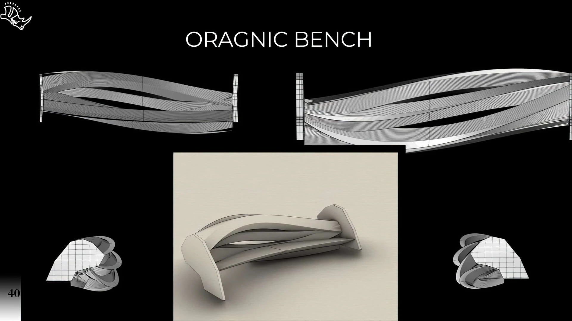 Furniture Design — Organic Bench Design Render