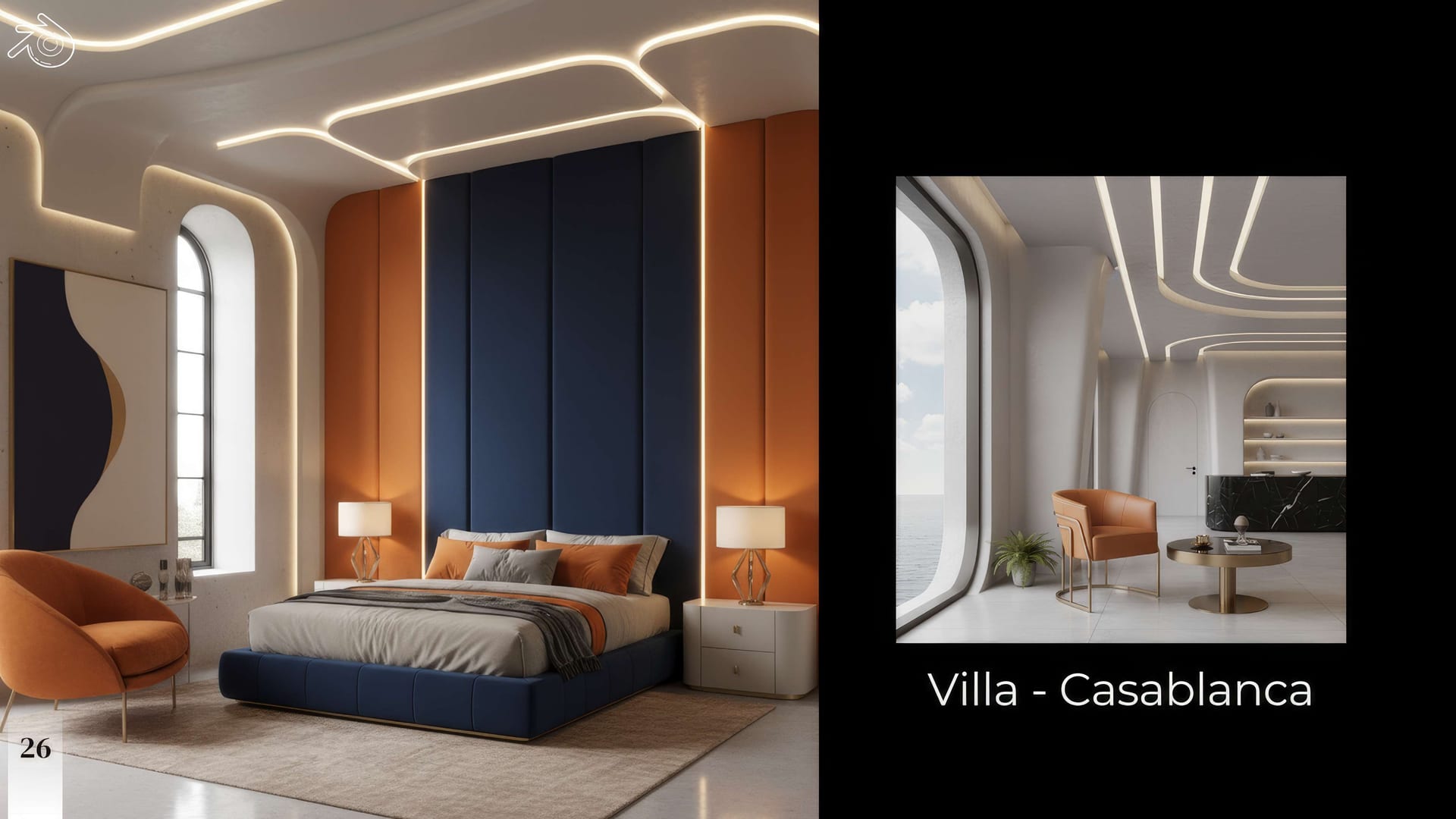 Interior Design — Villa Casablanca Bedroom
