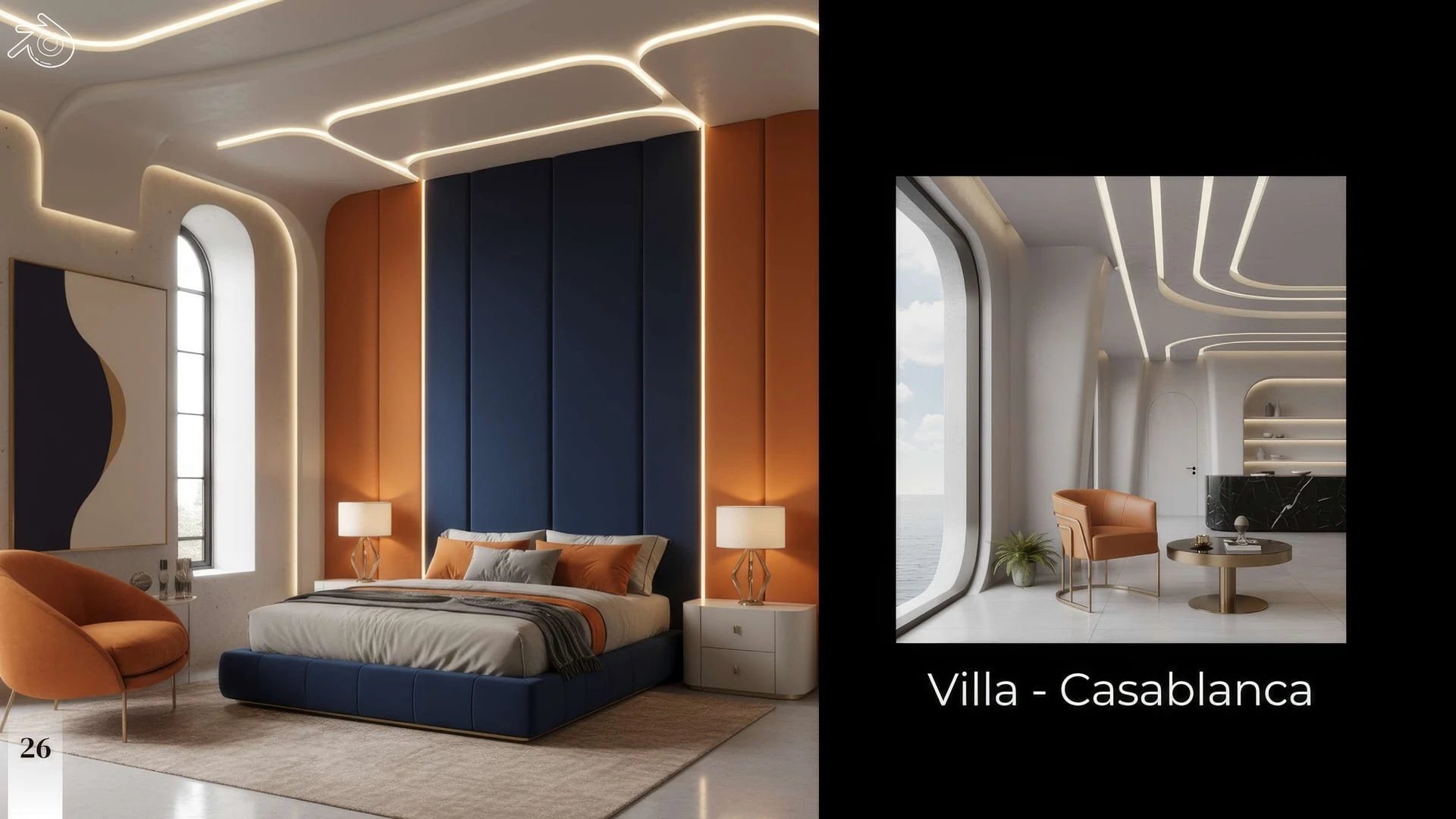 Interior Design — Villa Casablanca Bedroom