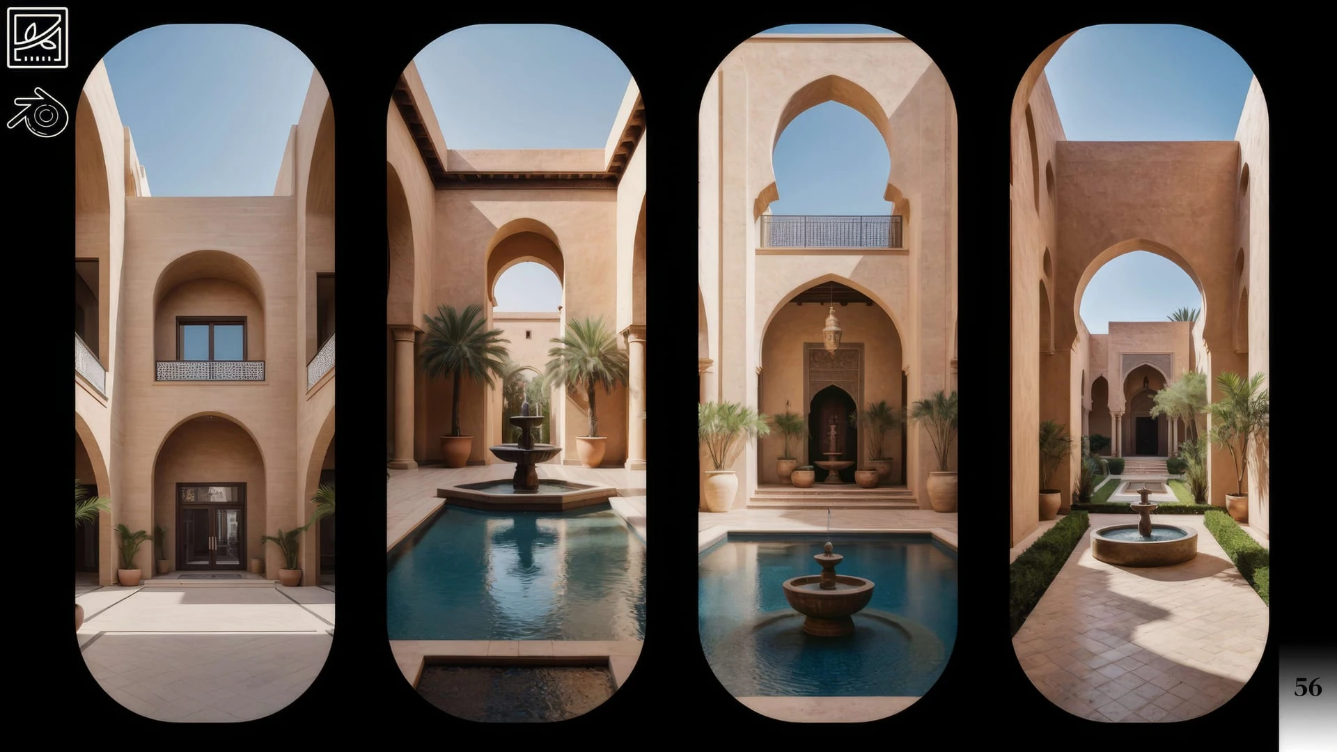 Interior Design — Villa Interior Courtyard Views